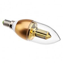 E14 4W 32x3014SMD 400-450LM 3000-3500K Warm White Light Golden Shell LED Candle Bulb (85-265V) 